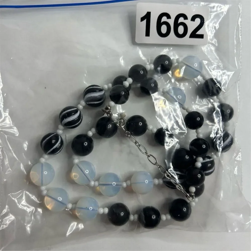 Rachel Black Beaded‎ Necklace Adjustable Chain Clasp Gift
